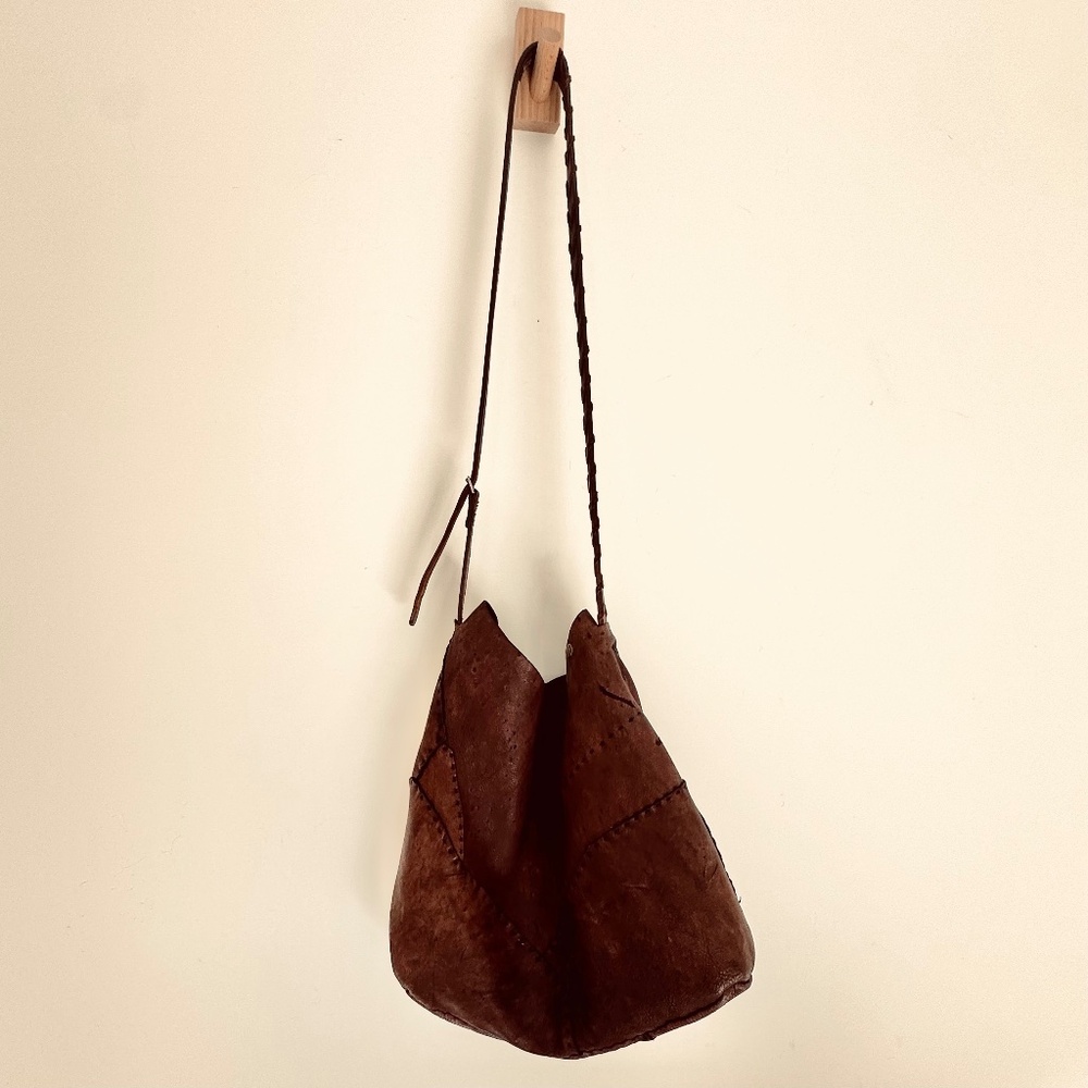 Handmade Upcycled Leather Shoulder Tote Bag for Horse Lovers